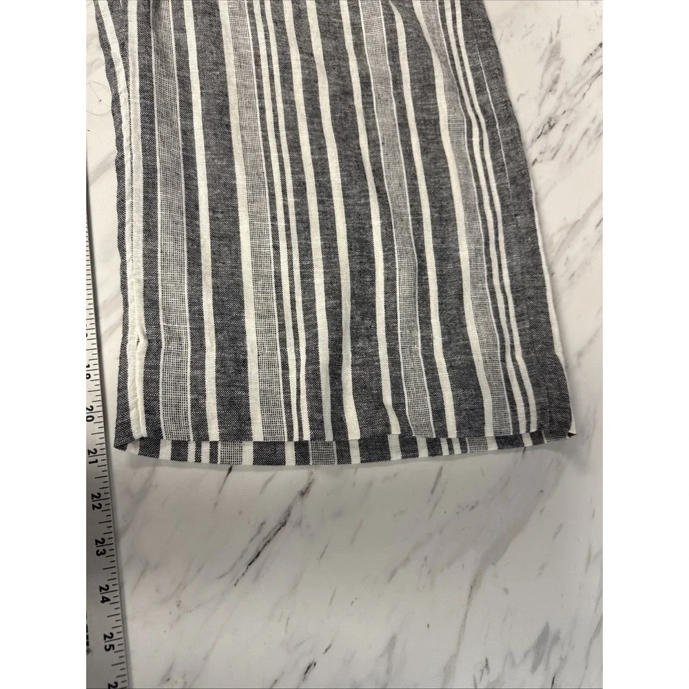 BANANA REPUBLIC Factory Wide Leg High Rise Drawstring Striped Cropped PANTS SP